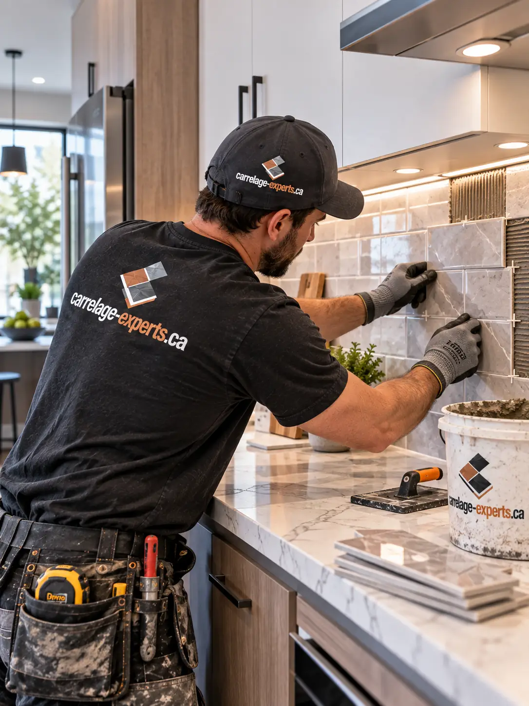 Installation d'un dosseret de cuisine en céramique